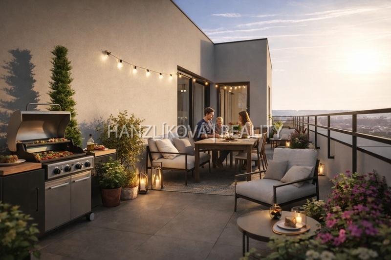 Rodinné bydlení bez starostí o dům,6+kk, 152 m², velká terasa, byt 4B, sekce B, BYTY CENTRUM ROŽNOV